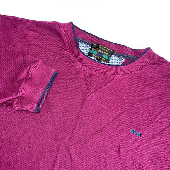 Vintage Alexander Julian Colours Sweatshirt XL Purple Crewneck 100% Cotton - Picture 1 of 10